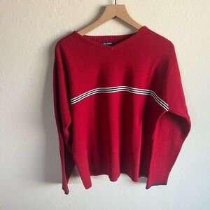 Vintage Class Club Men’s Red V Neck Sweater Size XL 90s Preppy Old Money Classic
